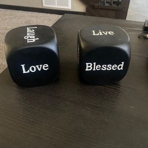 Set of 2 blocks Words (Believe, Pray, Live, Laugh, Love, Blessed) on each side